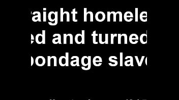 homeless man shaved and turned into bondage object