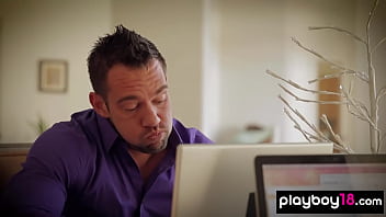 Big boobed brunette secretary Keisha Grey offering her pussy her tired boss