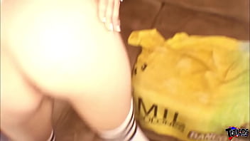 Horny blonde girl bounces up and down big black cock lover