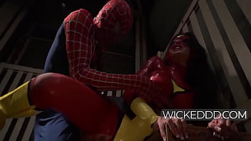 Busty Spiderwoman Hooks Up With Spiderman