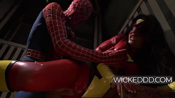 Busty Spiderwoman Hooks Up With Spiderman