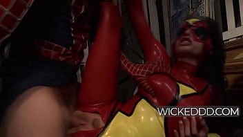 Busty Spiderwoman Hooks Up With Spiderman
