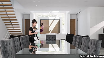 Maid Spencer Bradley decides to become flirty encouraging Ember Fiera to have a little fun with HER