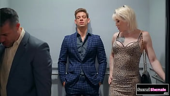 Trans Lena Moon barebacked in elevator