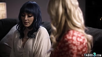 Big boobed Jewelz Blu consoled by her lesbian MILF landlady Serene Siren