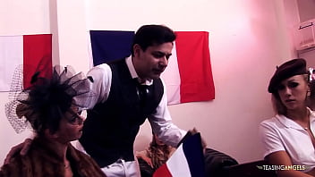 His hard dong isn'_t enough to satisfy these three French babes
