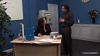 Kinky boss makes a busty secretary happy by drilling her tight cunt