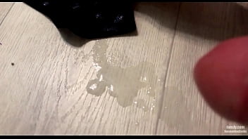 Muscular guy Jerking off his cock with white SOCKS and cums on black SOCKS! Foot fetish!