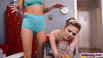 Clash of cheerleaders Coco Lovecock and Eliza Ibarra! These girls hate each other but they are still attracted to each other and end up having energetic sex!