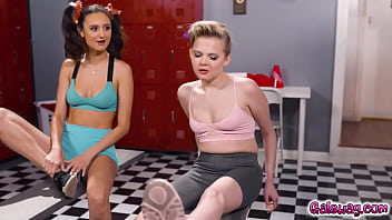 Clash of cheerleaders Coco Lovecock and Eliza Ibarra! These girls hate each other but they are still attracted to each other and end up having energetic sex!