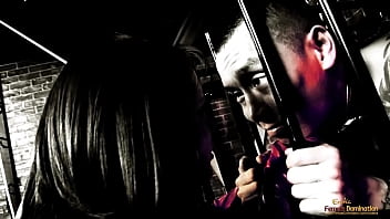 Busty blonde girl and her friend fucking with a handsome slave together