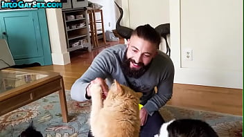 MTF hairy pussyboy fucked by bear BF after pussylicking