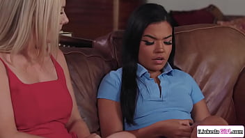 Stepmom facesitting petite stepdaughter