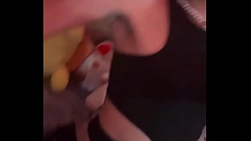 Young Sissy Tgirl Crossdressing in Sexy Black Cheerleader Outfit