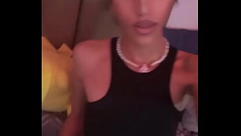 Young Sissy Tgirl Crossdressing in Sexy Black Cheerleader Outfit