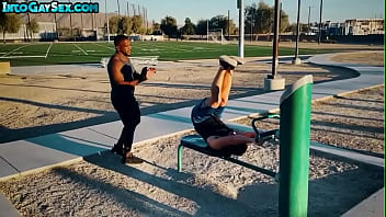 IR MTF pussyboy strapon fucks black dude after casting