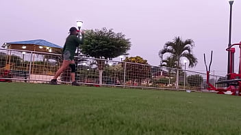 tik toker goes to exercise outdoors, meets a stranger and they end up in bed.