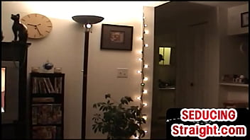 Straight seduced tattooed dude jerking his thick cock