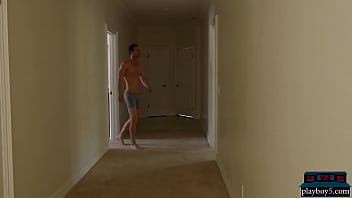 Huge boobs Asian MILF wife August Taylor fucked in the gym by her husband