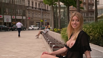 Freya flashing in public
