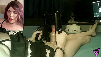 Quickshot Launch Machine Milks Sticky Load Out Jessica Bloom&#039_s Big Trans Cock