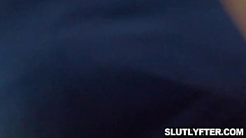 Shoplifter Gianna Dior on her knees making officers Billys cock hard as rock