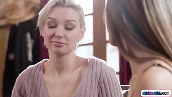 Asian stepdaughter licks stepmom on bday