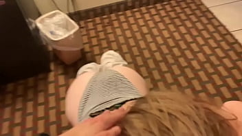 Skinny young slut fucks stranger hotel cum in her eyes