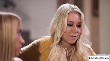 Busty stepmom tribbing with stepdaughter