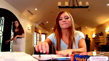 Busty teen get handson oral from stepmom