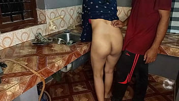 big ass maid xxx fucked in kitchen Stand while washing Utensils | full HD Sex video with clear audio