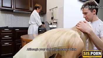 SISPORN. Slim belle copulates with her naughty stepbrother after dinner