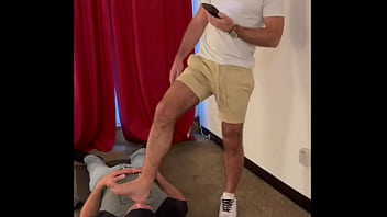 Foot worship domination with a straight alpha.