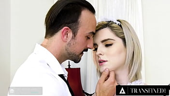 TRANSFIXED - Petite Maid Jean Hollywood Can&#039_t Resist Sucking Her Married Employer&#039_s Throbbing Dick!