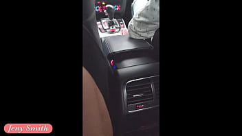 Jeny Smith gave a ride for a stranger and show it all. Got naked and tease in taxi