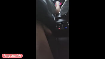 Jeny Smith gave a ride for a stranger and show it all. Got naked and tease in taxi