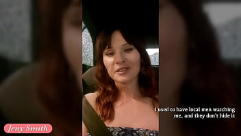 Jeny Smith gave a ride for a stranger and show it all. Got naked and tease in taxi