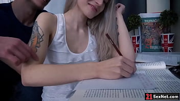 Two guys dp fucking petite college teen