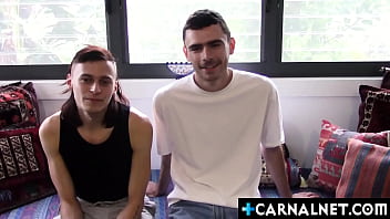 Anorectic amateur Aussie guys Angelo and Jamie J compare their impressive endowments and swordfight before sucking each other&#039_s cocks!