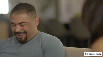 Asian trans analed her fat neighbor