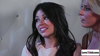 Stepmom and stepaunt make a babe squirt