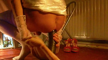 Jamaica Black Hammer XXL (42.5 x 7.5) first full length to the scrotum in my ass, side view