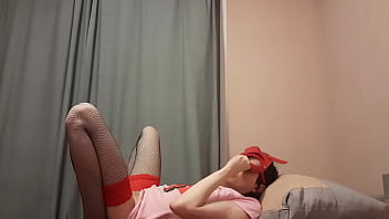 Sasha Earth sissy whore have sex with toy