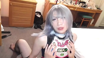 Japanese cosplay transvestite Yukinnikov　 Sexual arousal by the caresses of two seniors