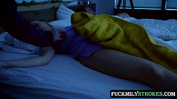 FuckmilyStrokes.com - When her stepson fondles her tight MILF body while she is resting, she lets him work out all his sexual frustration on her wet pussy.