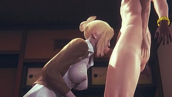 Shingeki no kyojin Hentai - Annie Leonhart Handjob and blowjob - Japanese Asian Manga Anime Game Porn