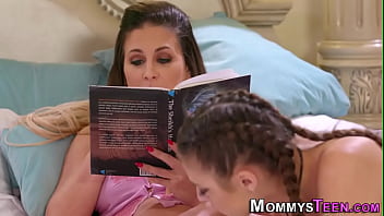 Horny milf fingering pretty teen