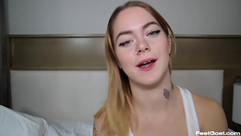 Beautiful pornstar Sage Fox gives sensual blowjob to basketball player then gets her face covered with messy facial