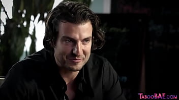 Smalltitted stewardess babe sucks and pussyrides new BF