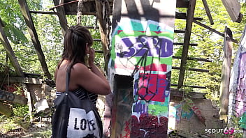 GERMAN SCOUT - Reife T&uuml_rkin Farah in Berlin an Lost Place extrem versaut gefickt